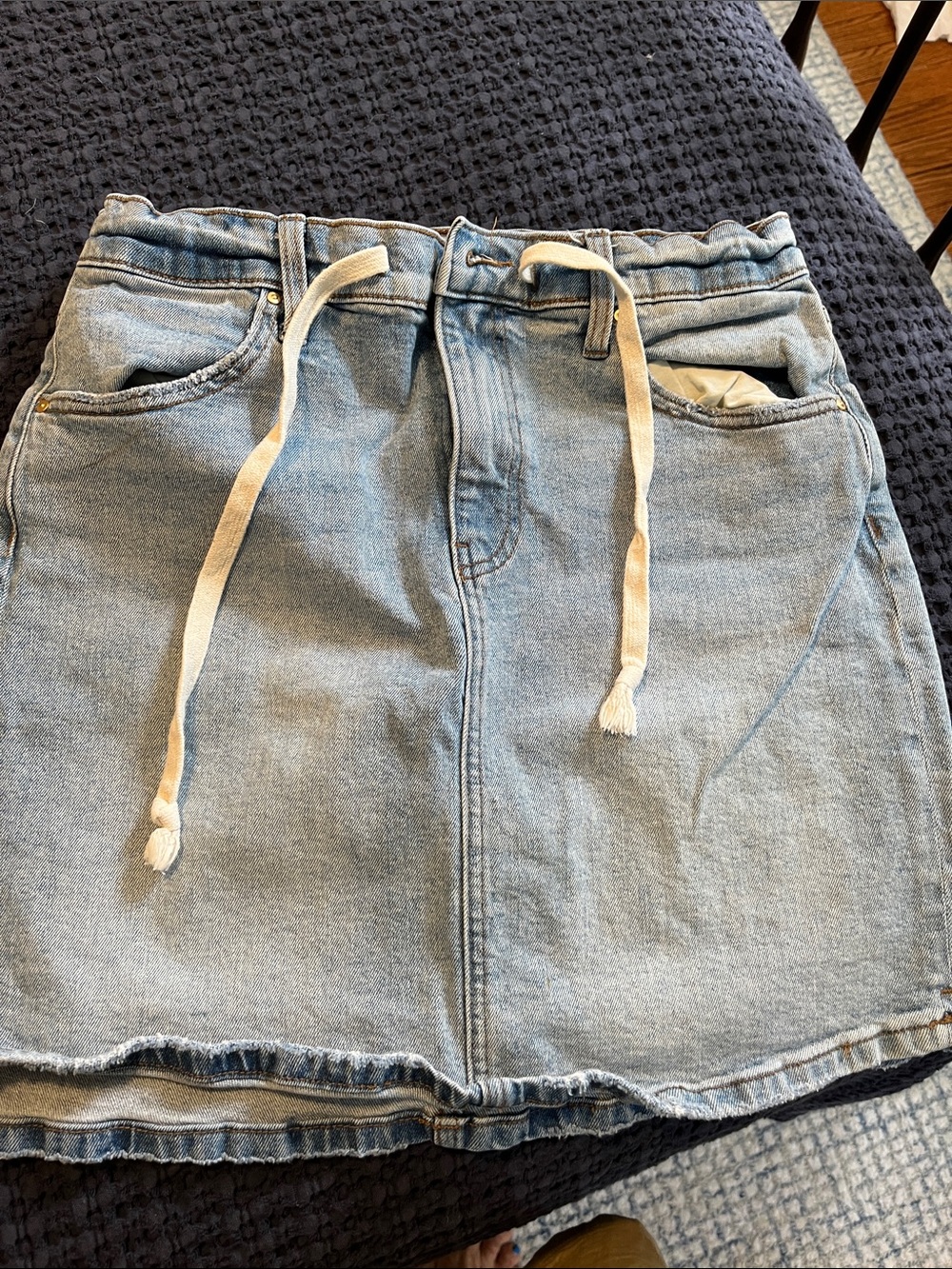 Kut from the Kloth Light Blue Denim Drawstring Mini Skirt